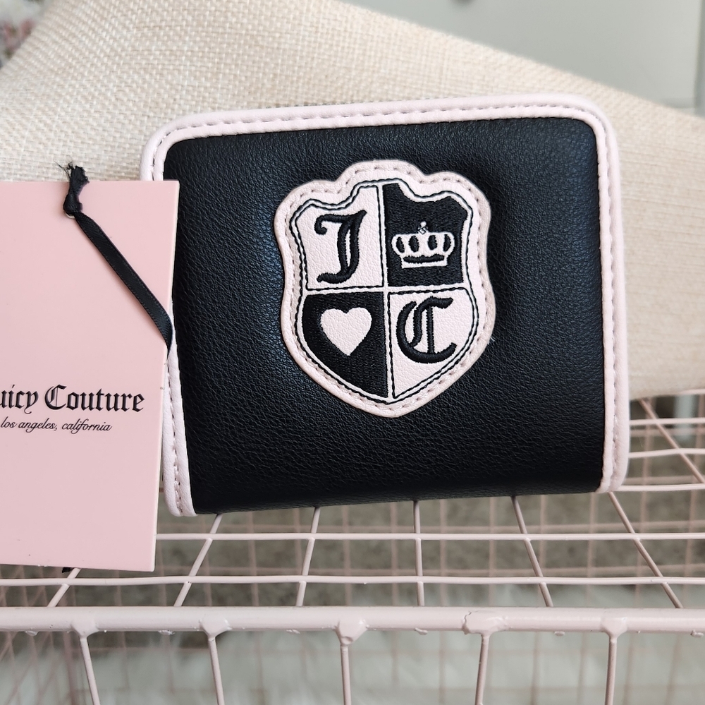 Juicy Couture Black and Pink Wallet with Logo Patch - Picture 3 of 5